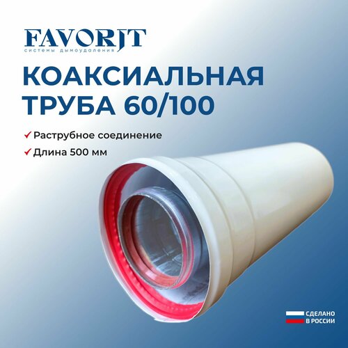 Коаксиальная труба Favorit 60100-500 мм 1200₽