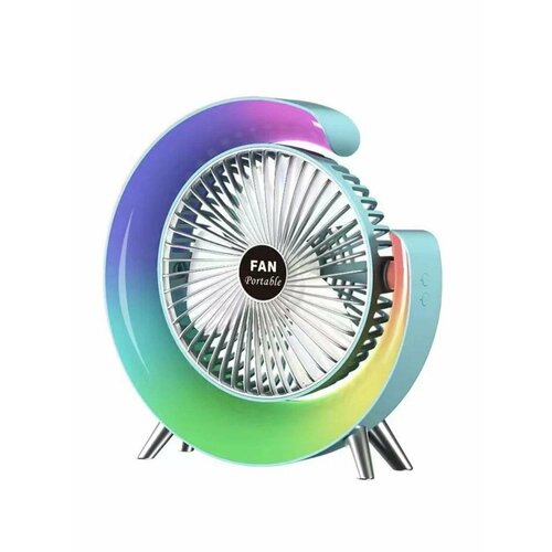 Вентилятор SUPERNOWA с подсветкой лампочкой ручной мини настольный RGB 100100₽