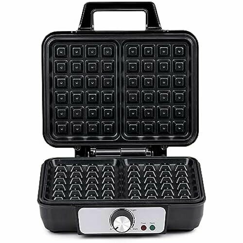 Вафельница alpina - Вафельница - Вафельница с антипригарным покрытием - Бельгийская вафельница на 2 вафли - Вафельница 1000 Вт - Маленькая вафельница - Черная 1417600₽