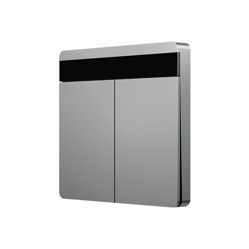 Умный выключатель двухклавишный с нулевой линией Xiaomi Linptech Smart Screen Display Switch E2 Zero Fire Double Grey