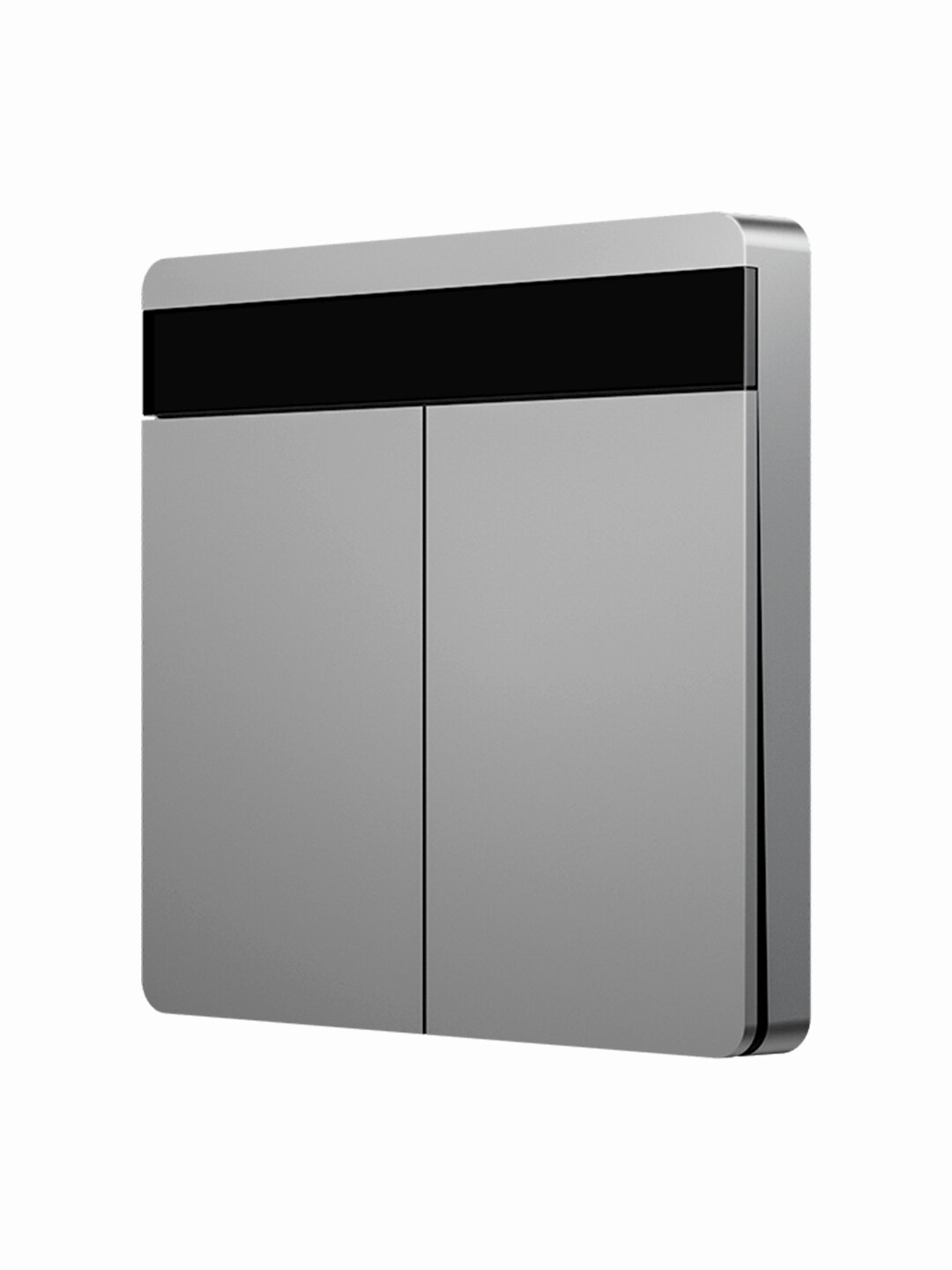 Умный выключатель двухклавишный с нулевой линией Xiaomi Linptech Smart Screen Display Switch E2 Zero Fire Double Grey