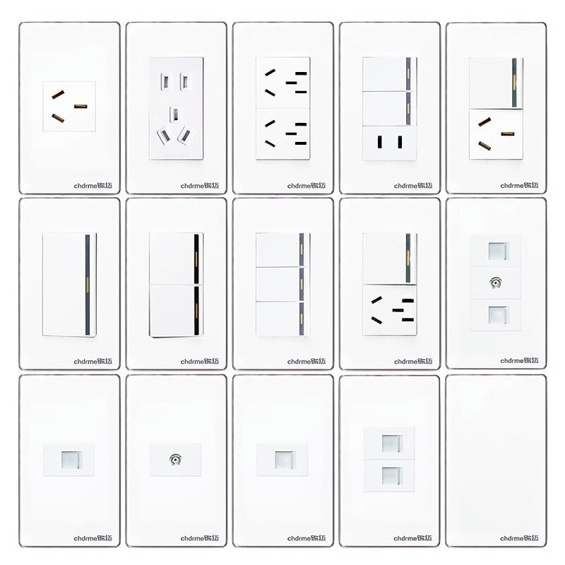фото Панель переключателя Jinmai Electric, настенная, медная, с серебряным краем