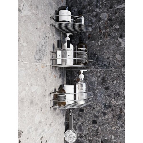 Полка для ванной угловая без сверления Лофт