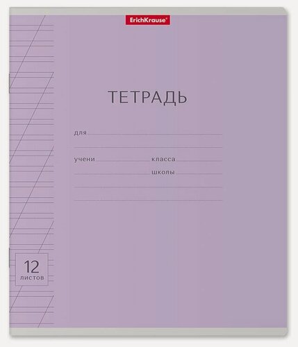 Изображение товара ErichKrause Упаковка тетрадей Классика , 10 шт, косая линейка, 12 л, фиолетовый
