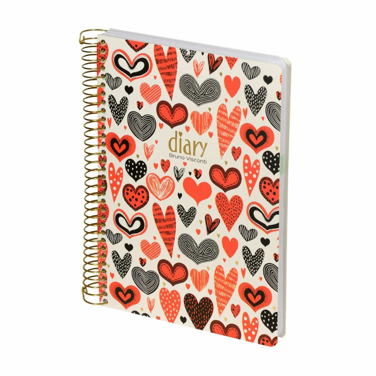 Ежедневник недат. А5 136л., 7БЦ, гребень "Cute diary. Сердечки. Фантазия"