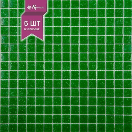 Изображение товара Мозаика стеклянная NSmosaic AC01, глянцевая зеленая, 327х327 мм, чип 20х20 мм, упаковка 5шт