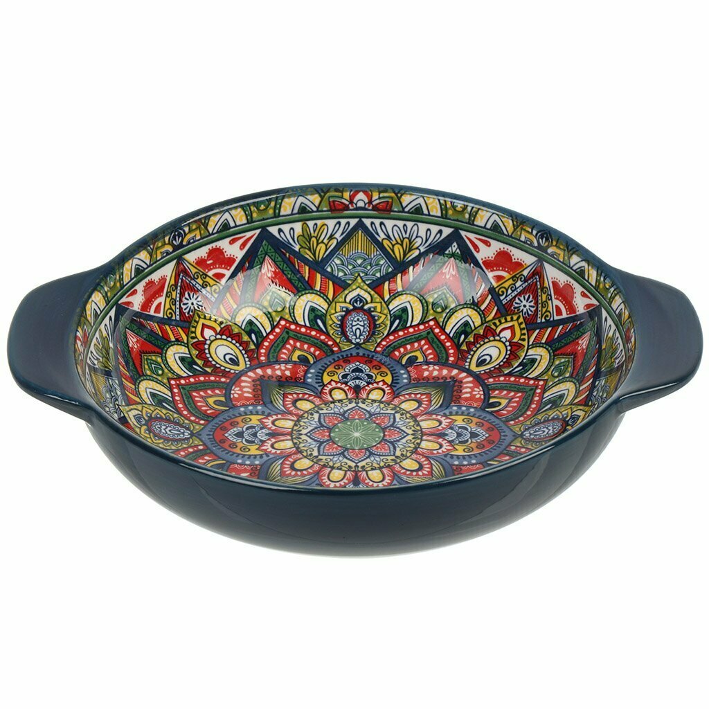 Салатник фарфор 25х20.5х6 см с ручками Arabesque 860083 синий