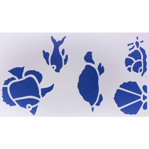 Трафарет пластиковый RAYHER Черепаха и рыбы 1530см 1шт 242₽