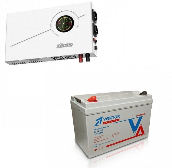 Инвертор Smart 500 + Аккумуляторная батарея Vektor GL 12100