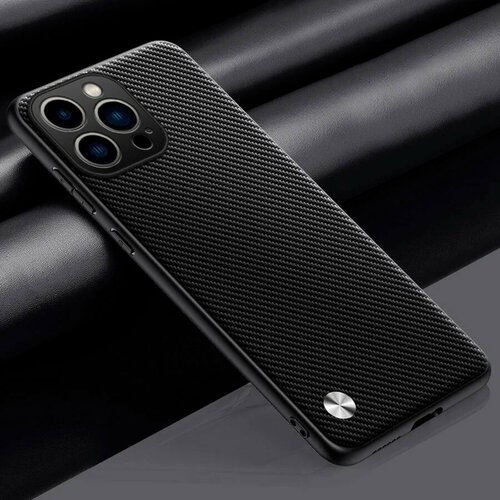Чехол для Apple iPhone 15 Pro (Эпл Айфон 15 Про) с защитой камеры, CODE, карбон