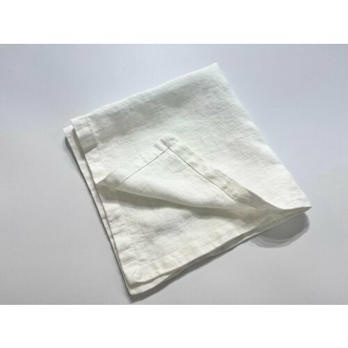 50х50 Белая салфетка на стол льняная 1 салфетка