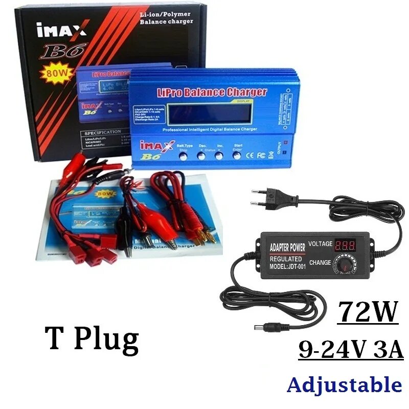IMAX B6 80W Зарядное устройство для LiPo NiMH NiCd аккумуляторов, B6 XT60 plug, EU — фото 1