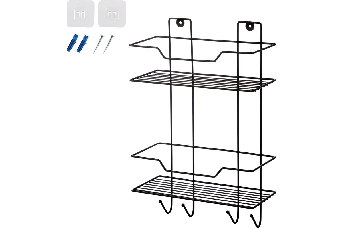 Рыжий кот Полка 2-х ярусная с крючками Ripiani 25x11x38 см (полимерное покрытие) 109121
