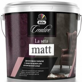 Декоративное Покрытие Dufa Creative La Seta Matt 1.2кг Серебристый с Эффектом Велюра и Драпированной Замши/ Дюфа Креатив Ла Сета Мат.
