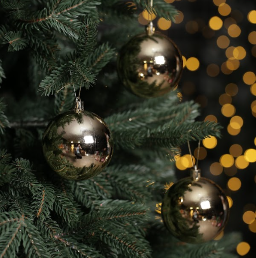 Набор шаров (8 см, 6 шт) золото — фото 1