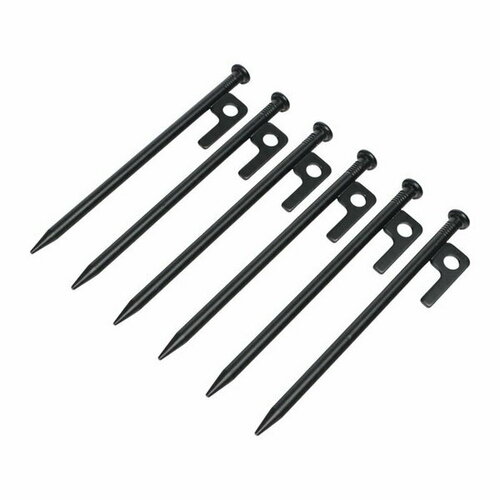 Колышки туристические, набор - 6 шт, металл, 20 x 1 см