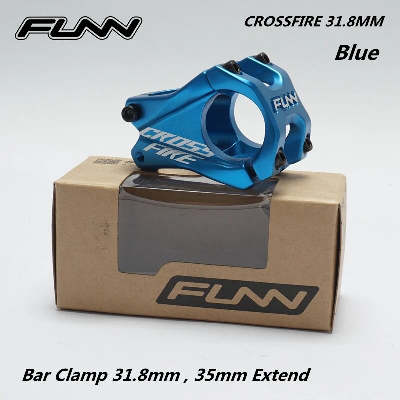 FUNN CROSSFIRE Вынос руля алюминиевый 31,8 мм / 35 мм Синий, 31.8 BLUE 35MM L