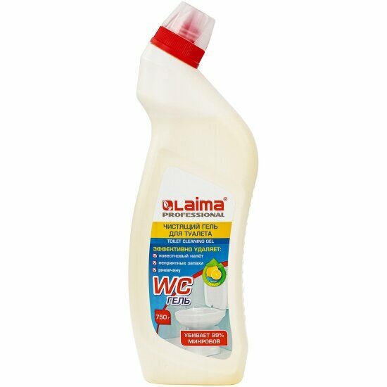 Чистящее средство Laima PROFESSIONAL WC Гель Лимон для туалета кислотное 750 мл