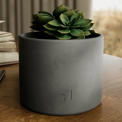 Кашпо для цветов и суккулентов Bordeaux XS темно-серое 0,28 л. 9*7см матовое