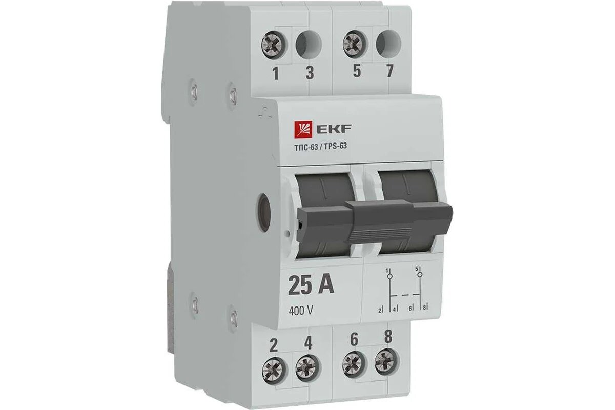 Трехпозиционный переключатель EKF ТПС-63 2P 25А PROxima TPS225
