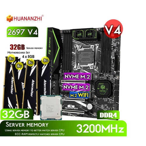 Комплект HUANANZHI F8 X99Xeon E5-2697v4DDR4 32GB 4x8GB 3200mgz 25700₽