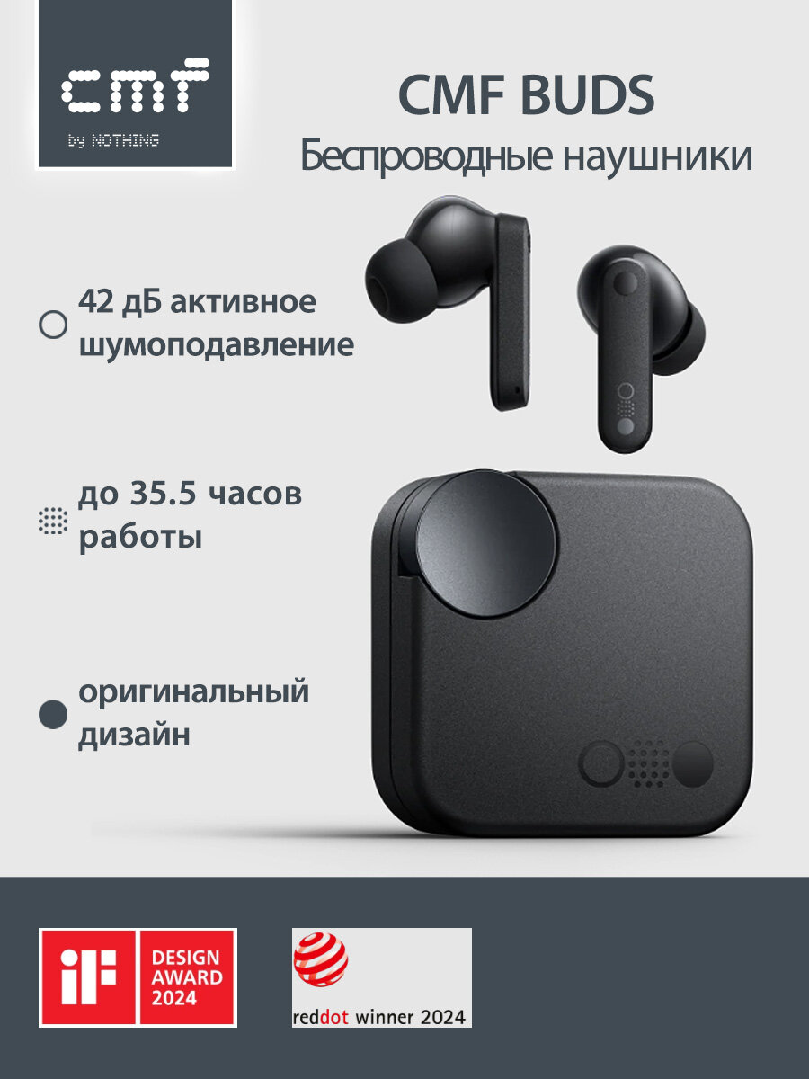 Наушники беспроводные для андроид CMF by Nothing Buds черные