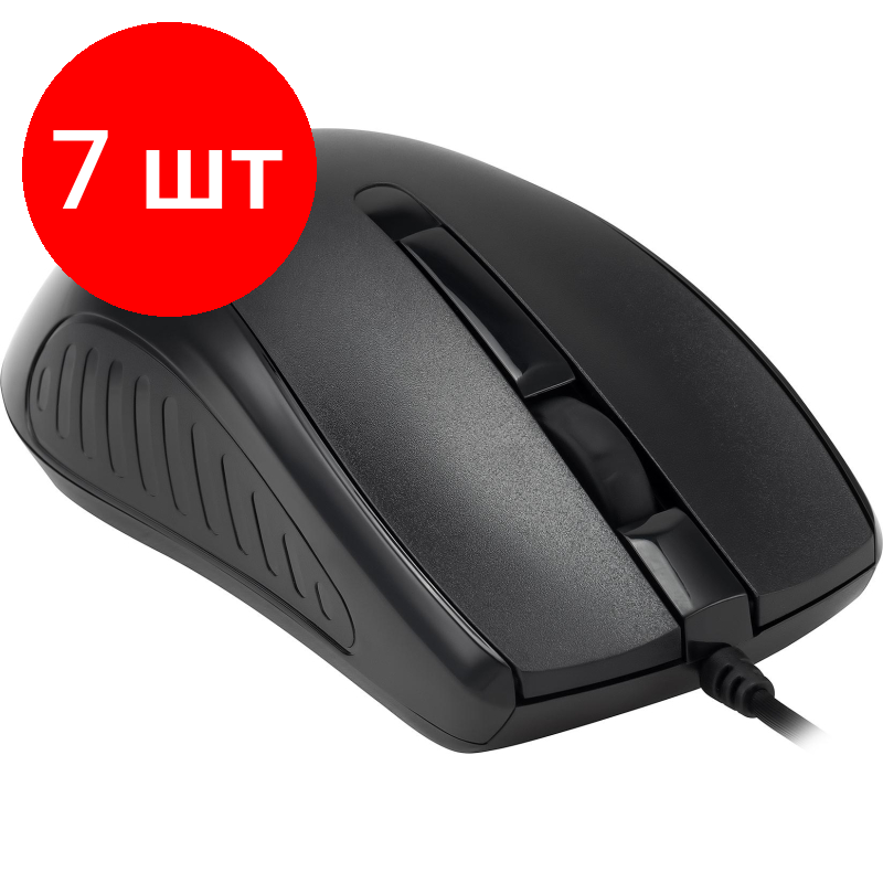 Комплект 7 штук, Мышь компьютерная Acer OMW136 черный оптическая (1200dpi) USB ZL. MCEEE.01A