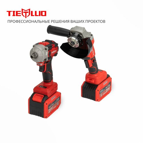 Набор аккумуляторного инструмента 2 в 1 TIE LLIO 2 АКБ LI-ION УШМ, Гайковерт