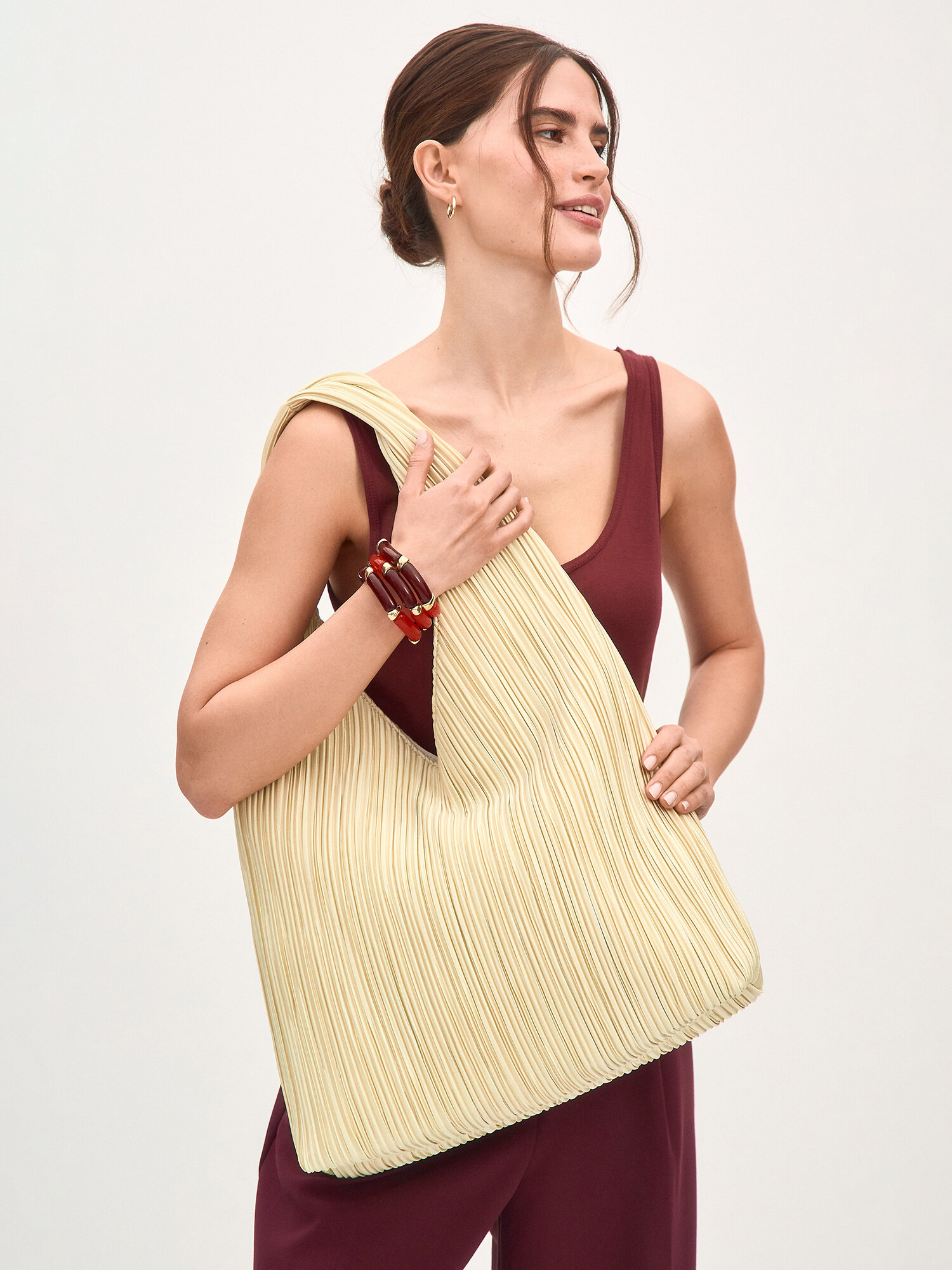 Сумка тоут nstc.moscow сливочное масло, бежевый, белый — фото 1