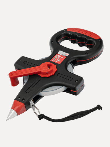 Изображение товара Рулетка геодезическая 50 м х 12.5 мм Matrix, металлическая лента, открытый корпус из ABS-пластика, кольцо-зацеп, 31445