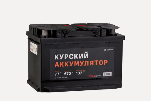 Изображение товара Автомобильный аккумулятор курский 6СТ-77 VL (1) (арт. 577111330)