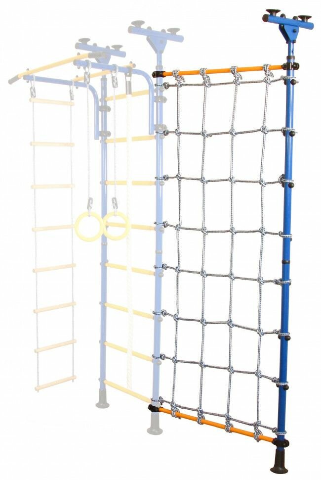 Стойка_сетка Пол_потолок синий_желтый, для шведских стенок враспор — фото 1