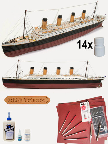 Изображение товара Лайнер Титаник (RMS TITANIC), модель корабля OcCre, 600 часов, М.1:300, подарочный набор, инструменты, краски, лак, клея