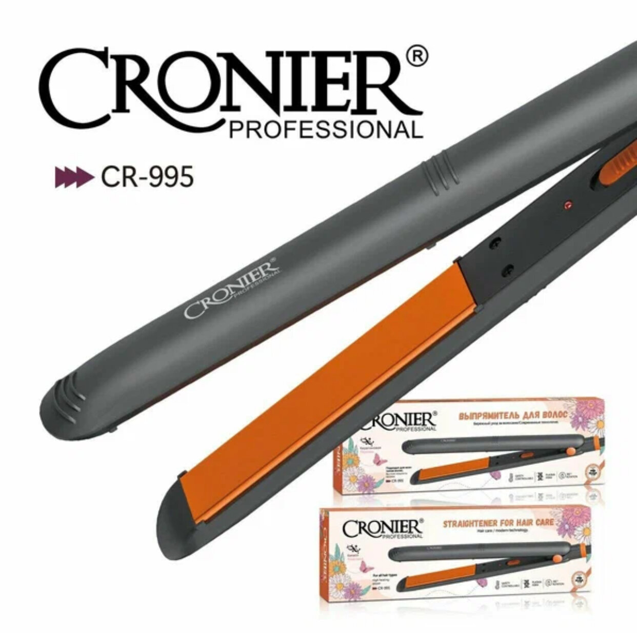 Профессиональный утюжок для волос CR-995 от CRONIER — отличный выбор для себя и своих близких!