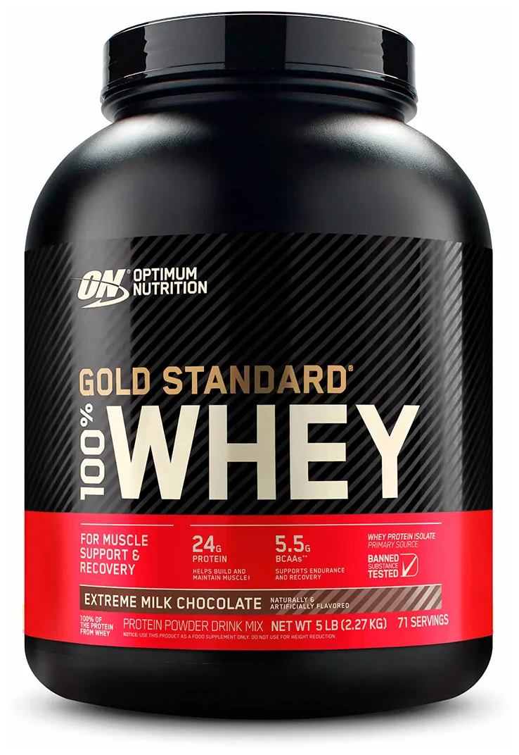 100% Whey Gold Standard, 2180-2270 г, Extreme Milk Chocolate / Экстремально Молочный Шоколад, 2270 г