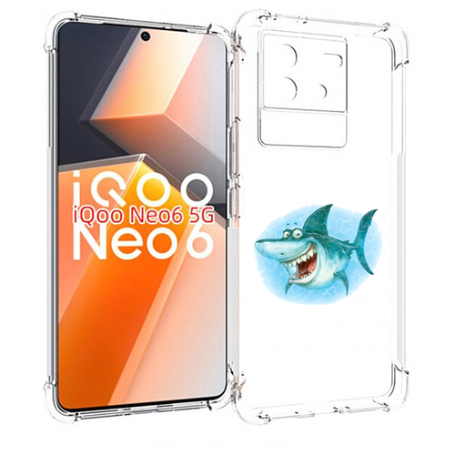 Чехол MyPads веселая акула для Vivo iQoo Neo 6 5G задняя-панель-накладка-бампер