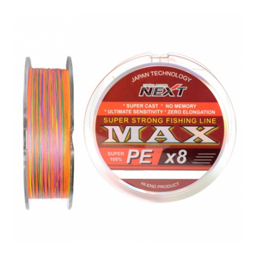 Next, Шнур MAX PEx8 1000m (10*100m соединенные), 0.14mm, 10.0kg, мультиколор