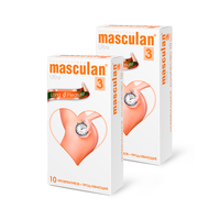Презервативы masculan 3 Ultra №10, 2 упаковки (20 презервативов, продлевающие, с коллечками и пупырышками)
