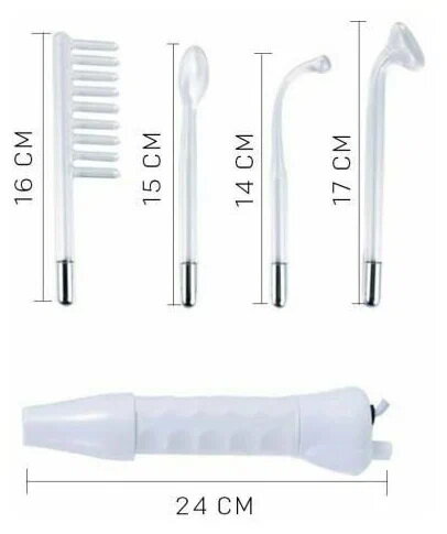Профессиональный аппарат для дарсонвализации /MS-127/4в1/4 вида насадок /белый - фотография № 4