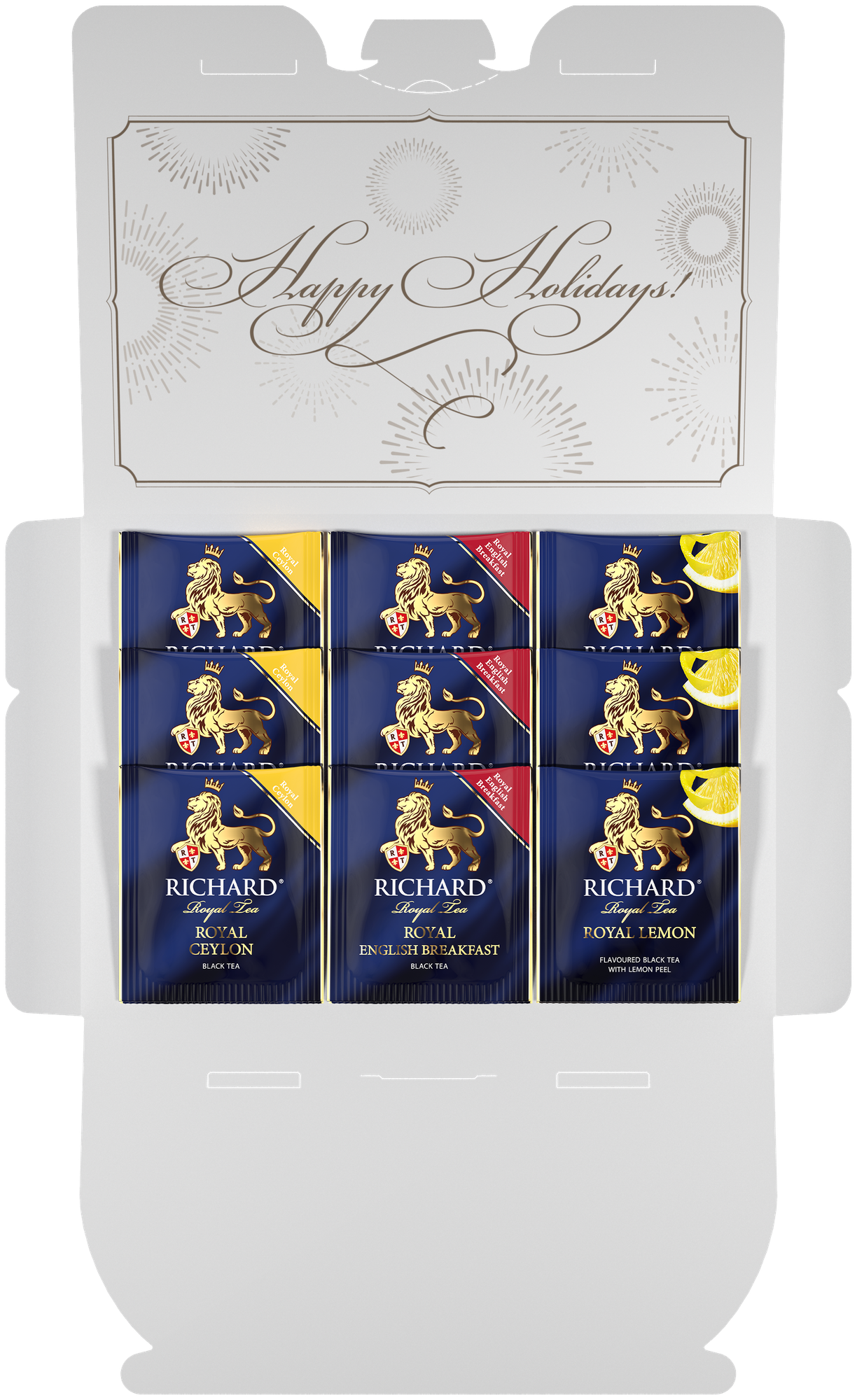 Чай черный в пакетиках подарочный "ROYAL POSTCARDS TEA ASSORTMENT" сувенир на Новый год, - 17,1 г - фотография № 5