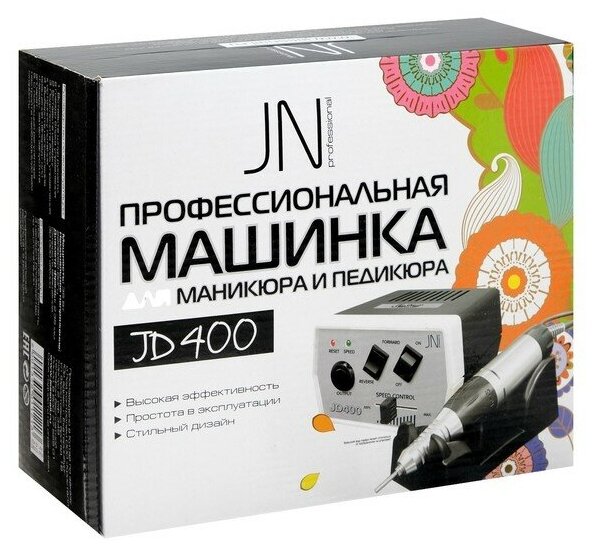 Аппарат для маникюра и педикюра JessNail JD400 PRO, 30 000 об/мин, 35 Вт, бело-чёрный 2928915