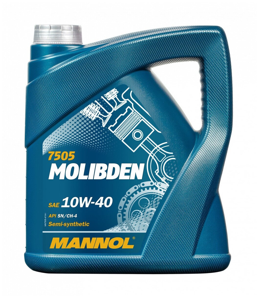Полусинтетическое моторное масло MANNOL MOLIBDEN 10W-40 4 литра