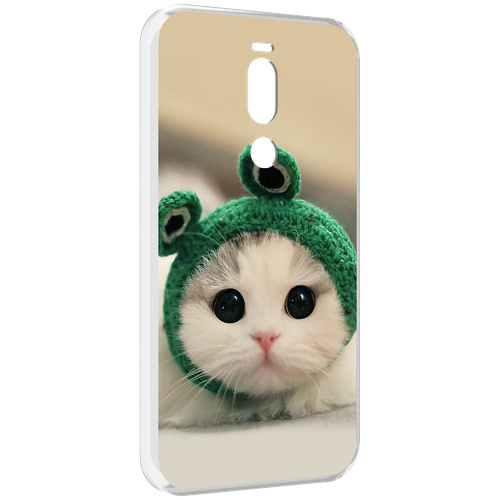 Чехол MyPads кот-лягушка детский для Meizu X8 задняя-панель-накладка-бампер