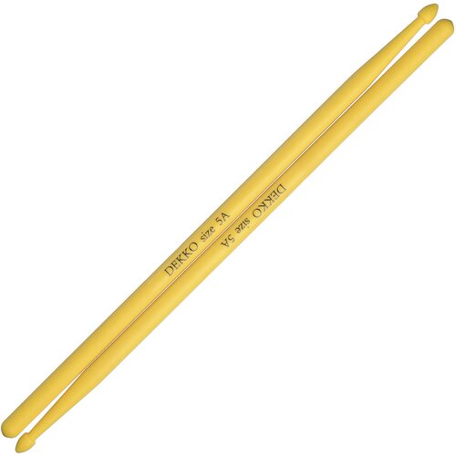 Барабанные палочки DEKKO 5A YW высококачественный прочный материал - нейлон, размеры: нескользящая поверхность ручек, цвет - жёлтый