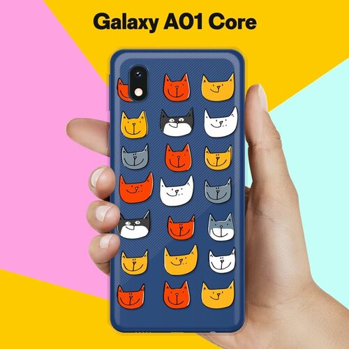 Силиконовый чехол Узор из котов на Samsung Galaxy A01 Core