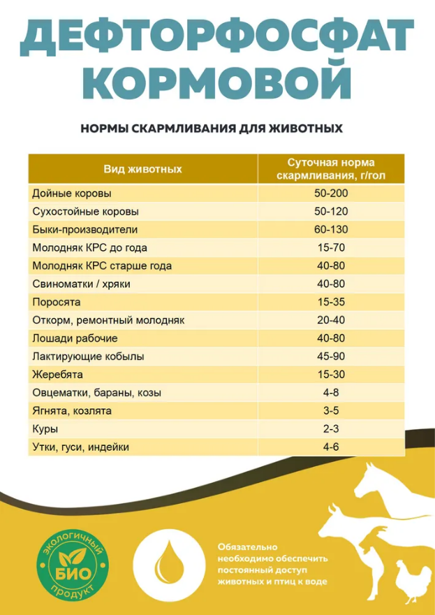 Комплект Кормовая добавка Дефторфосфат кормовой 1кг, 10 штуки - фотография № 2