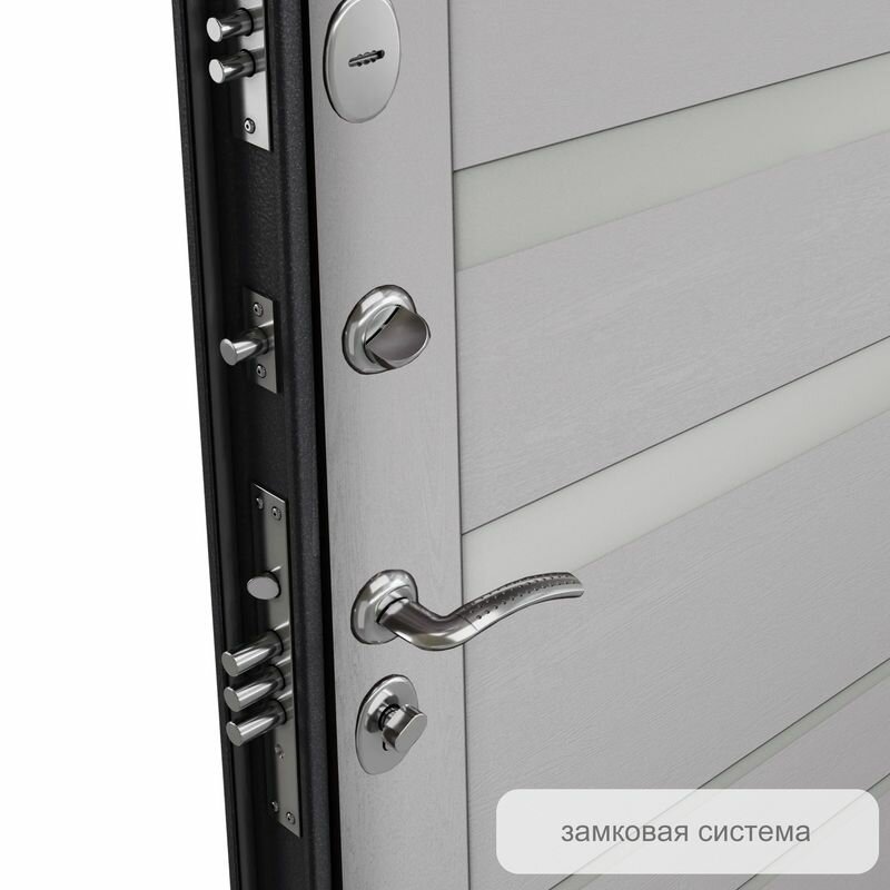Дверь входная Torex для квартиры металлическая Flat-S 860х2050 левый, тепло-шумоизоляция антикоррозийная защита, замки 4-го и 2-го класса, серый/белый - фотография № 6
