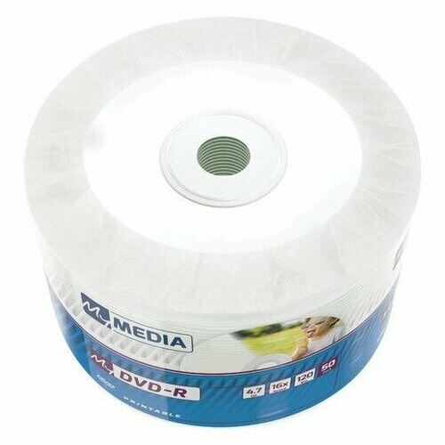 Оптический диск DVD-R MYMEDIA 4.7ГБ 16x, 50шт, pack wrap, разноцветные, printable [69202]
