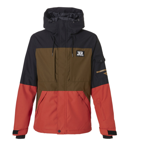 Куртка Rehall для сноубординга, мембранная, водонепроницаемая, регулируемый капюшон, вентиляция, воздухопроницаемая, ветрозащитная, карманы, карман для ски-пасса, регулируемые манжеты, размер S, коричневый, красный