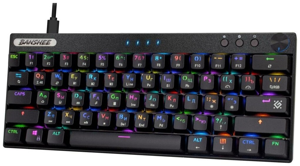 Клавиатура беспроводная DEFENDER Banshee GK-315 RURGBBluetooth Black 45316